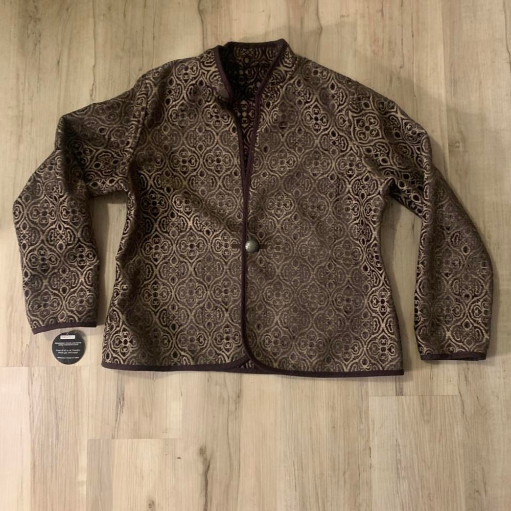 Patterned NEW bohemian style Trimdin jacket XL - Picture 5 of 5